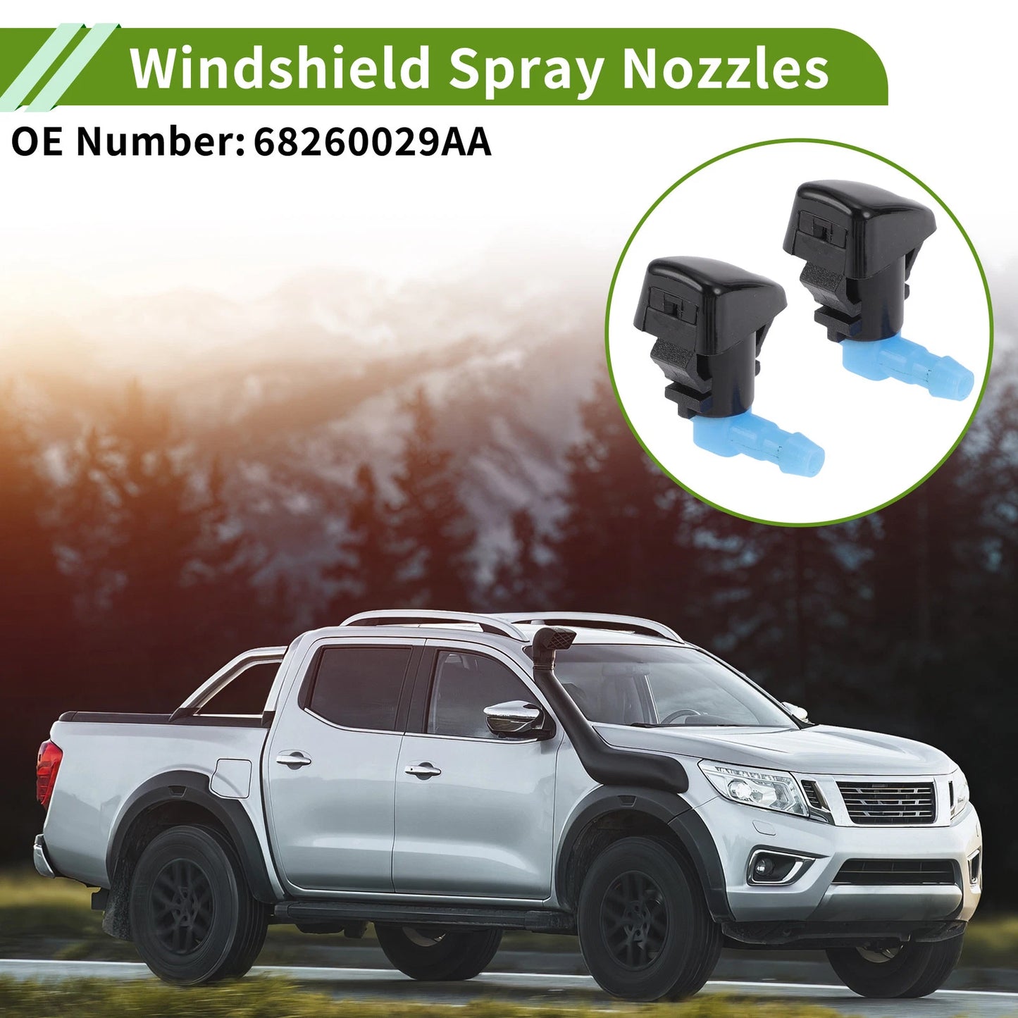 Washer Nozzle With Hose Connector 1x for Chrysler