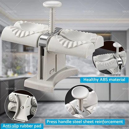 2in1 Dumpling Maker Mould - Double Head Stainless Steel for Kitchen