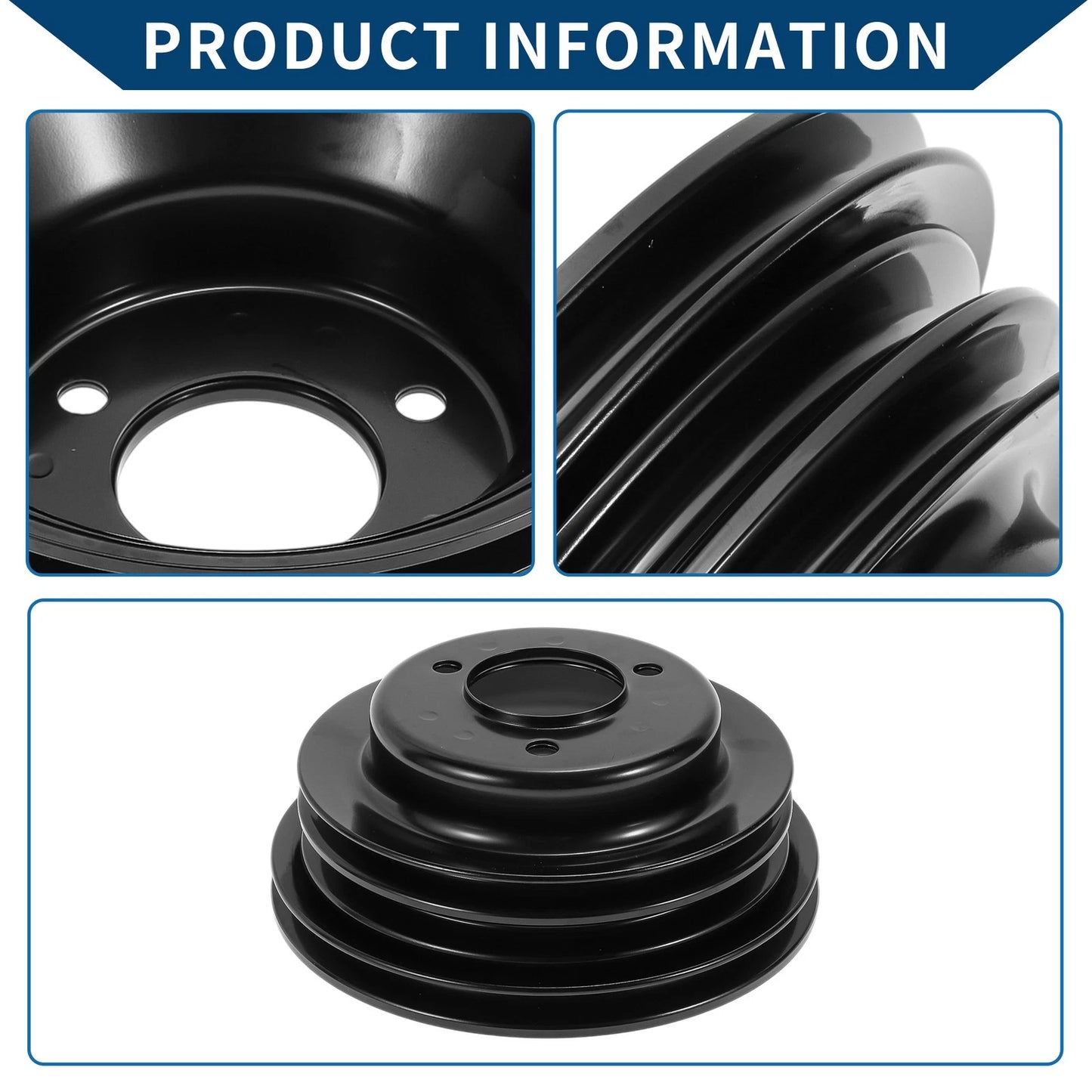 Triple-Groove LWP Long Water Pump Crank Pulley for Chevy Big Block 396 427 454
