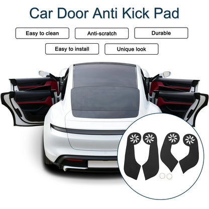Car Door Anti Kick Pad Sticker Protector for Toyota RAV4 (2004-2012) Black 1 Set