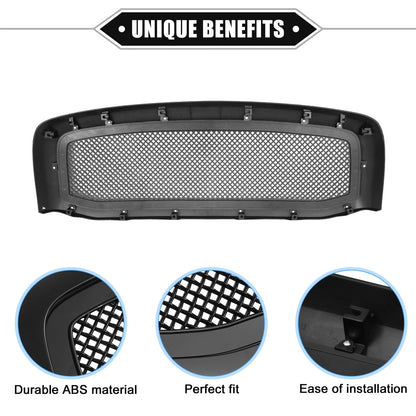Front Grille Assembly for Dodge Ram 3500 (2006 - 2009) Gloss Black