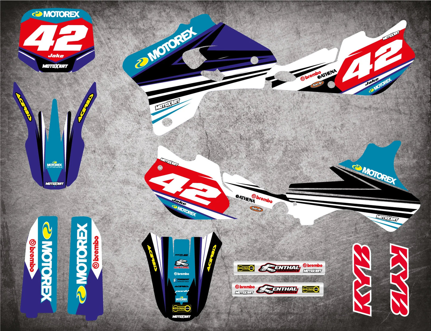 Custom Graphics Full Kit for Yamaha YZ 80 (1993-2001) STRIKE STYLE Stickers