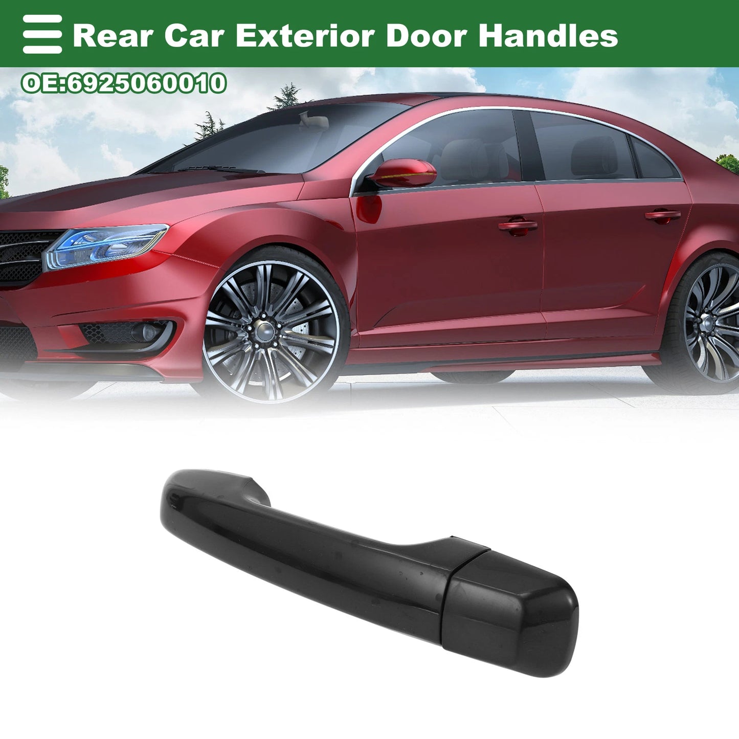 Rear Exterior Door Handle for Toyota 4Runner (2003-2023) Black