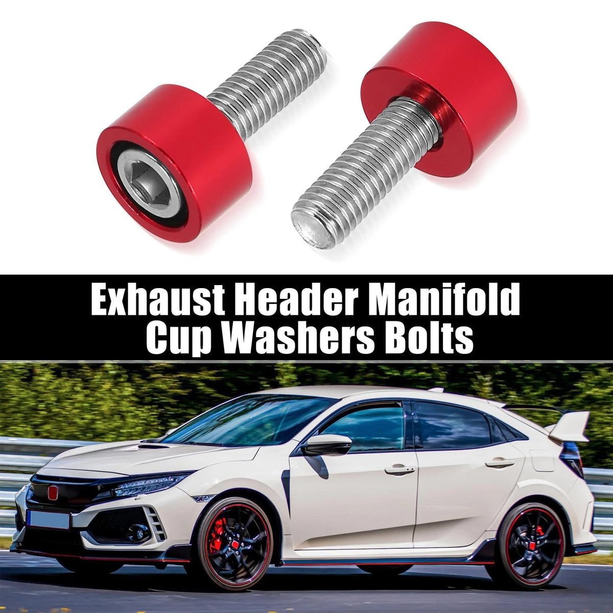 9 Pcs M8x1.25 Exhaust Header Manifold Cup Washers Bolts for Honda Acura