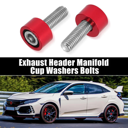 9 Pcs M8x1.25 Exhaust Header Manifold Cup Washers Bolts for Honda Acura
