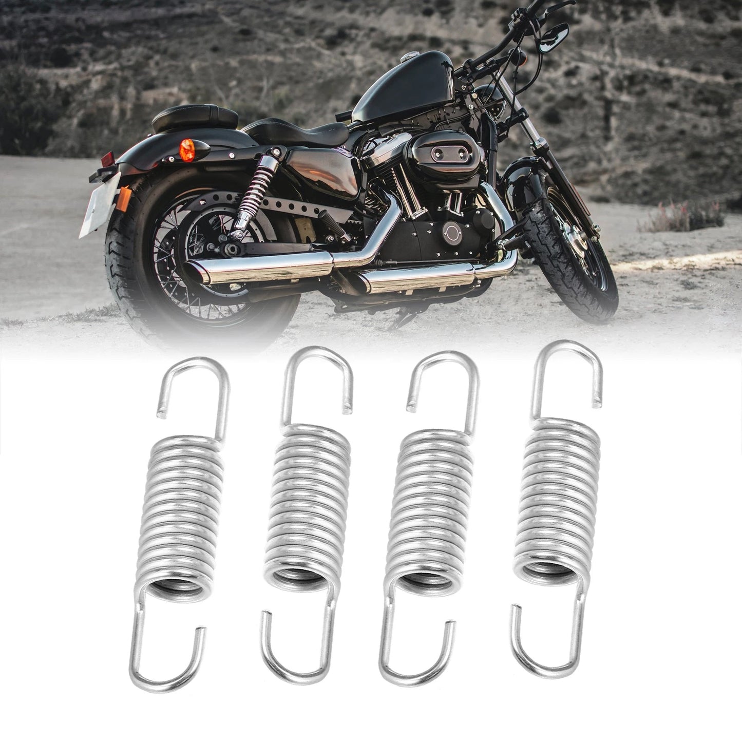 4 Pcs 6cm Silver Tone Motorcycle Brake Pedal Return Spring for Suzuki