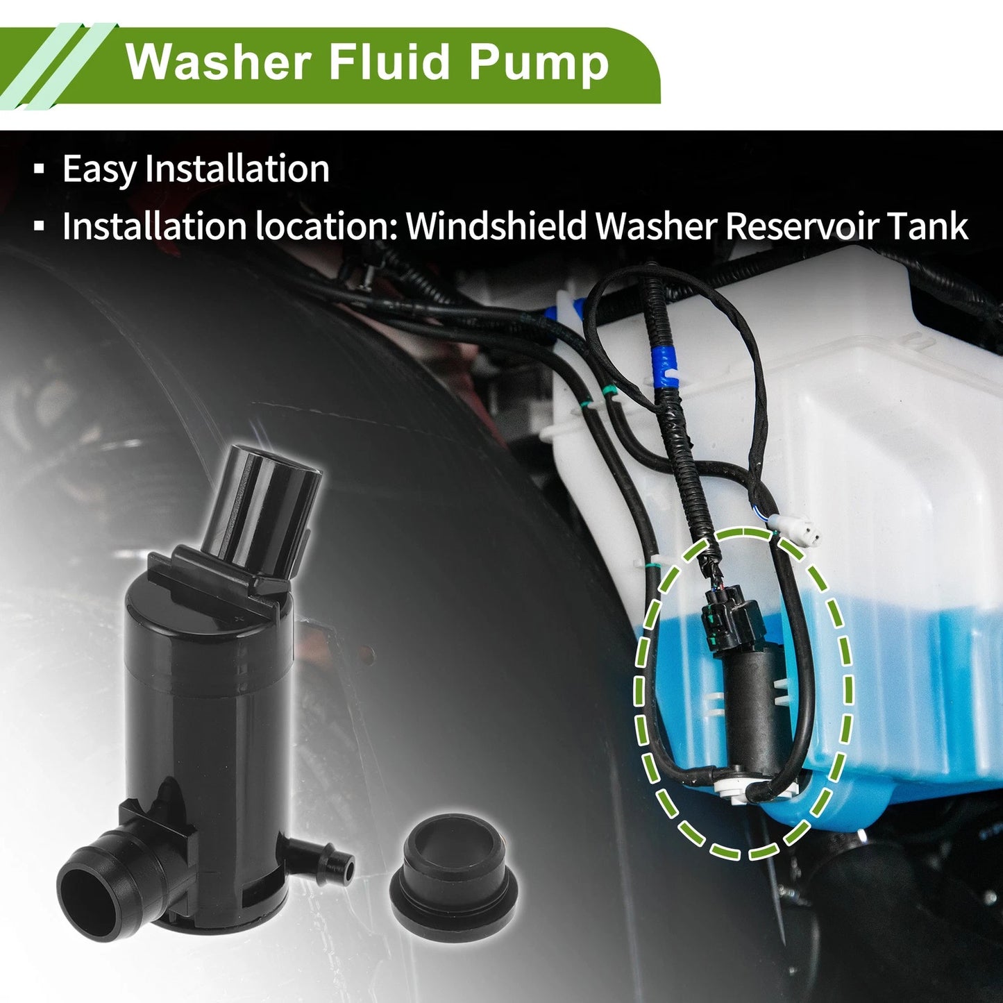 Windshield Washer Pump w/Grommet for Ford Crown (2005-2010)