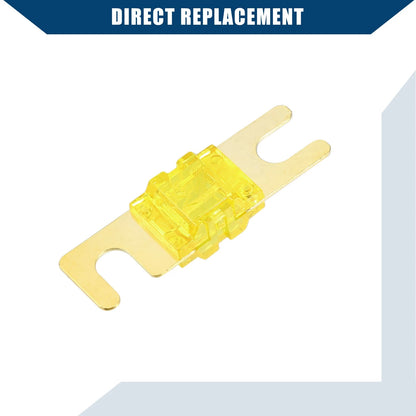 10 Pcs 20A Mini ANL Fuses for Car Motorcycle Gold Tone Yellow