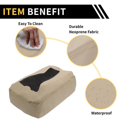 Center Console Cover for Chevrolet Microfiber Leather With Zipper Beige