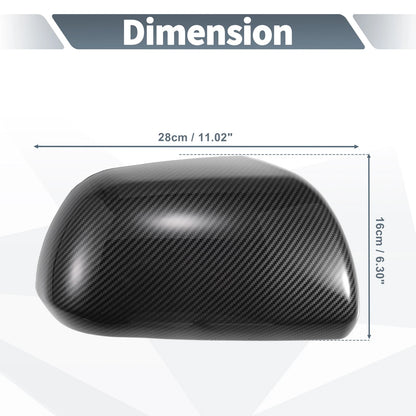 Pair Rearview Mirror Cover Overlay Black Carbon Fiber for Toyota Sienna (11-20)
