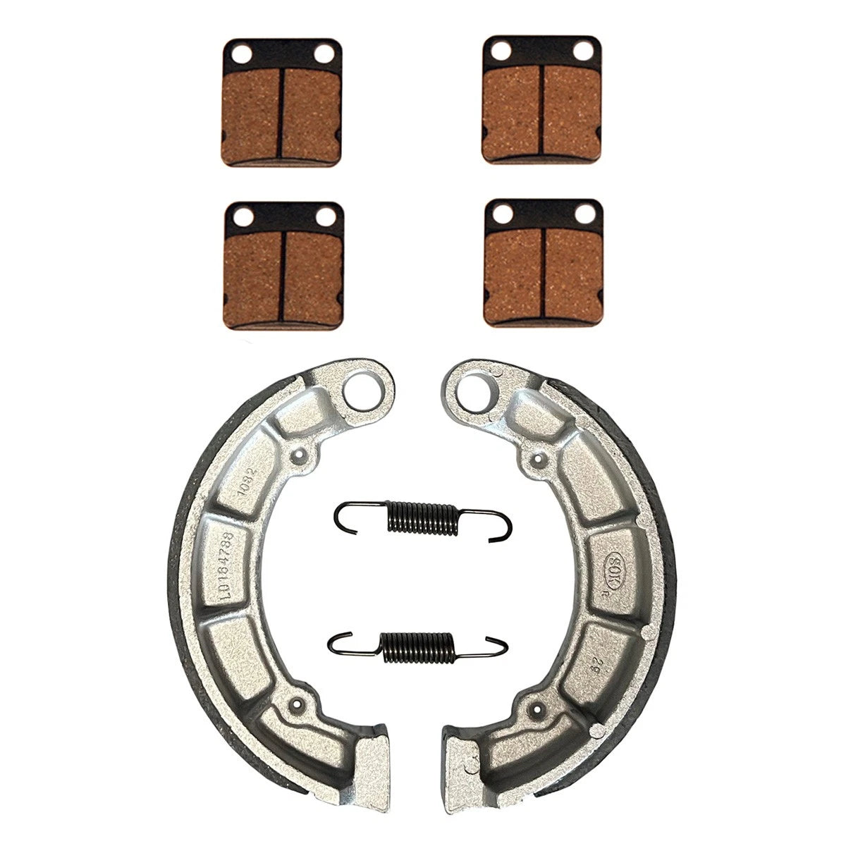 2 x Front Brake Pads & Rear Brake Shoes for Kawasaki Prairie 300 400