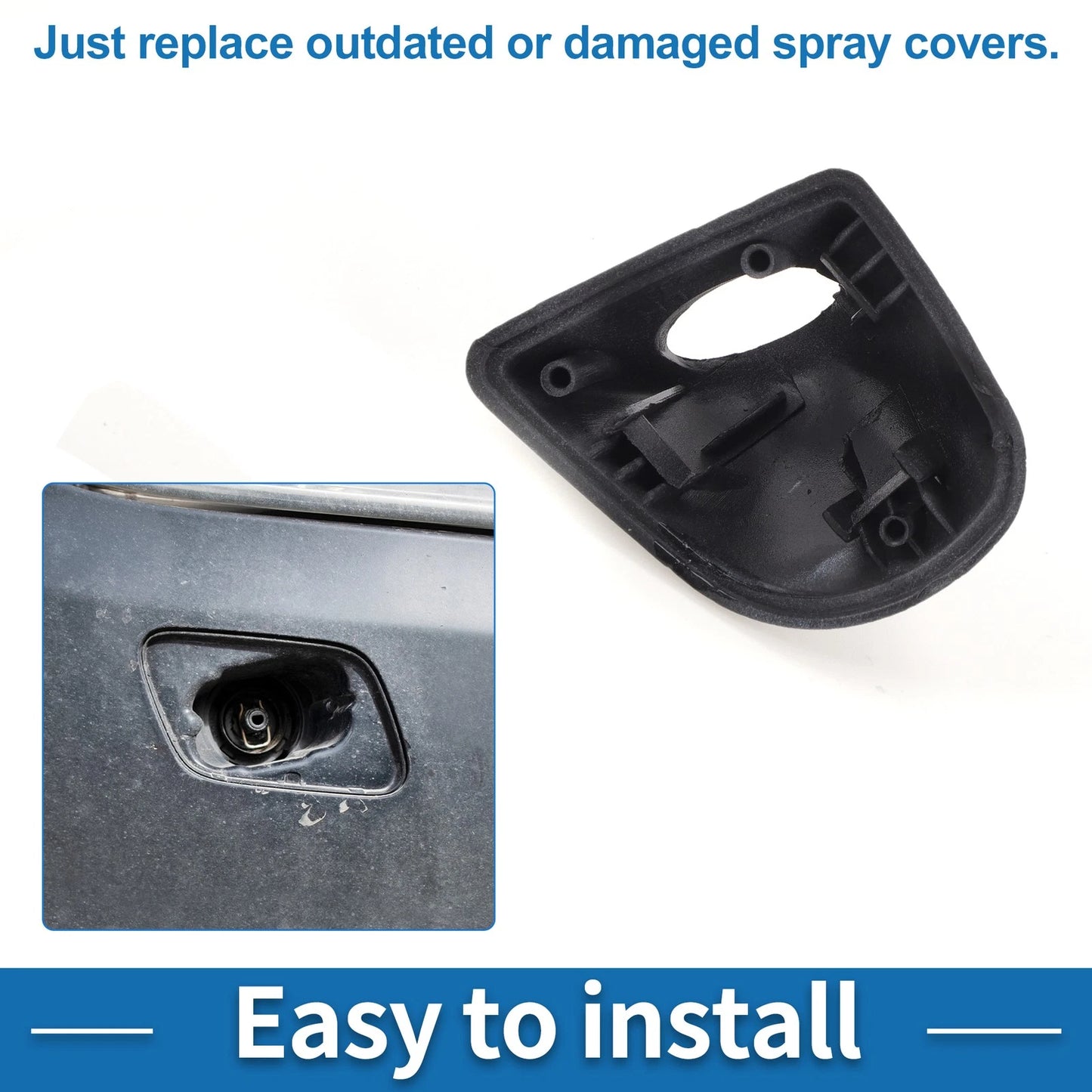 Front Left Washer Nozzle Cover for BMW X5 (2000-2003) Black