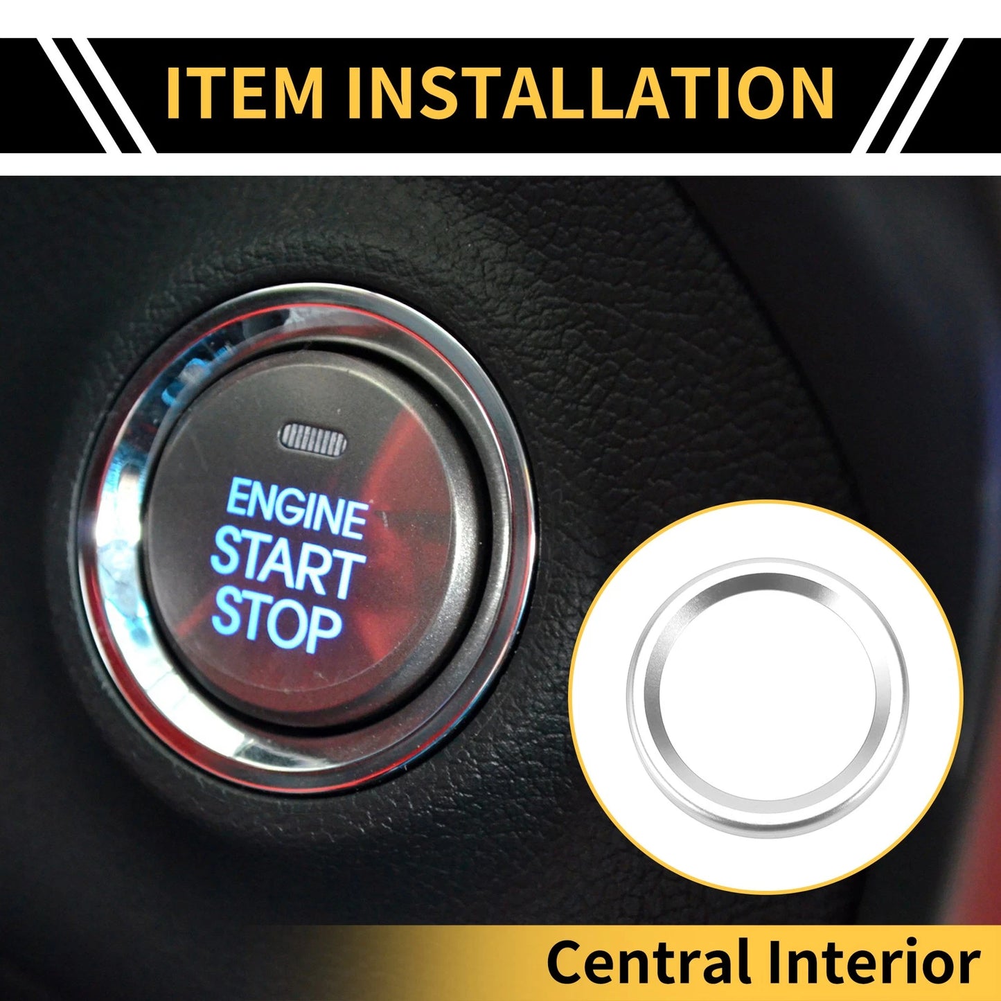 Engine Start Stop Button Cover Ring for Ford Maverick (2022) Silver Tone