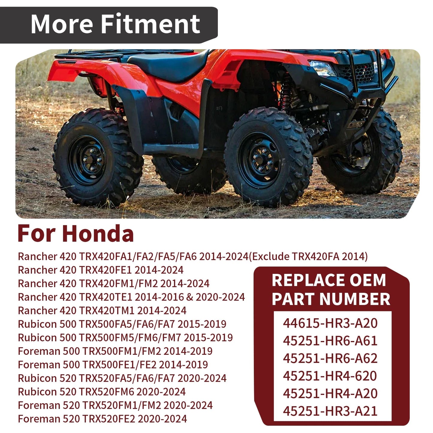 Front Left/Right Wheel Hub & Brake Disc for Honda Foreman 500 2014-2019