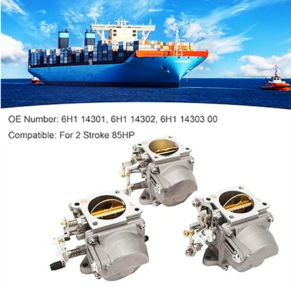 3PCS Boat Carburetor for Yamaha 2-Stroke Outboard Engine 6H1 (40-60HP)
