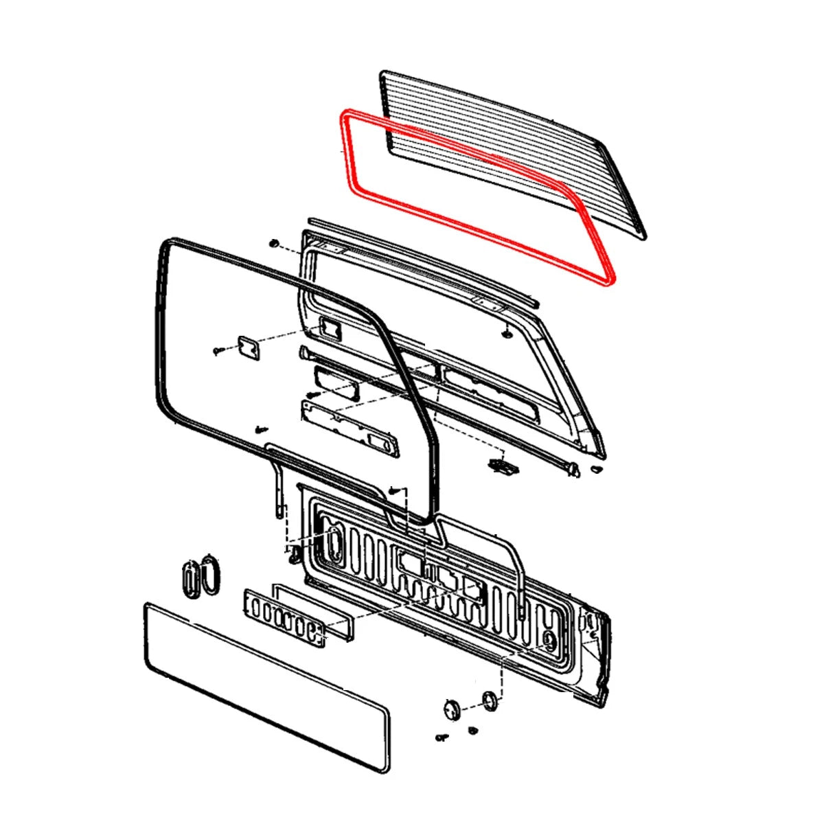 Back Door Glass Weatherstrip for Toyota Land Cruiser FJ60 1980-1990