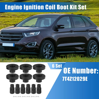 6 x Engine Ignition Coil Boot Kit for Ford Transit-350 HD (2015)