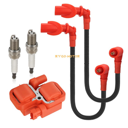 2 x Ignition Coils & Spark Plugs with Wire Cap for Polaris Ranger 800
