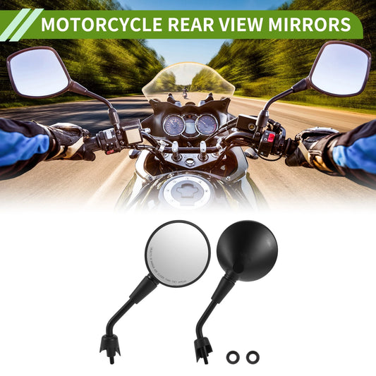M8 Rear View Mirrors Round Shape Handlebar Mirrors Black Iron for M8 Motorcycle