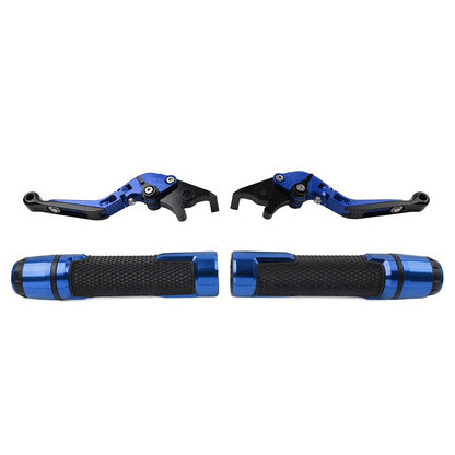 Blue Extendable Brake Clutch Lever Grip Set for Yamaha YZF R1 (2009-2014)