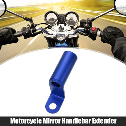Rearview Mirror Handlebar Extender Holder 10mm Aluminum Blue for Motorcycle
