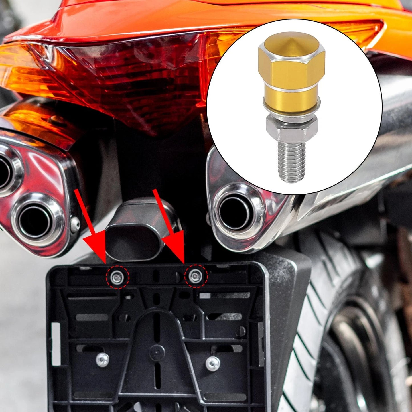 Bolts / 4pcs / License Plate Bolts Aluminum Alloy Gold Tone for Make Model