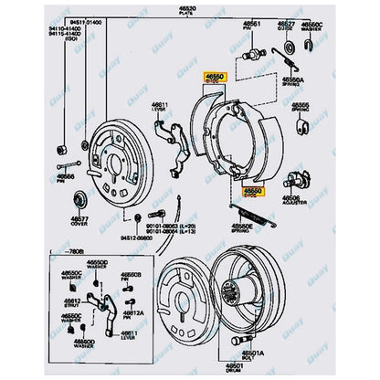 HandBrake Shoes Set for Landcruiser BJ40 BJ42 BJ43 FJ55 (1975-1985)