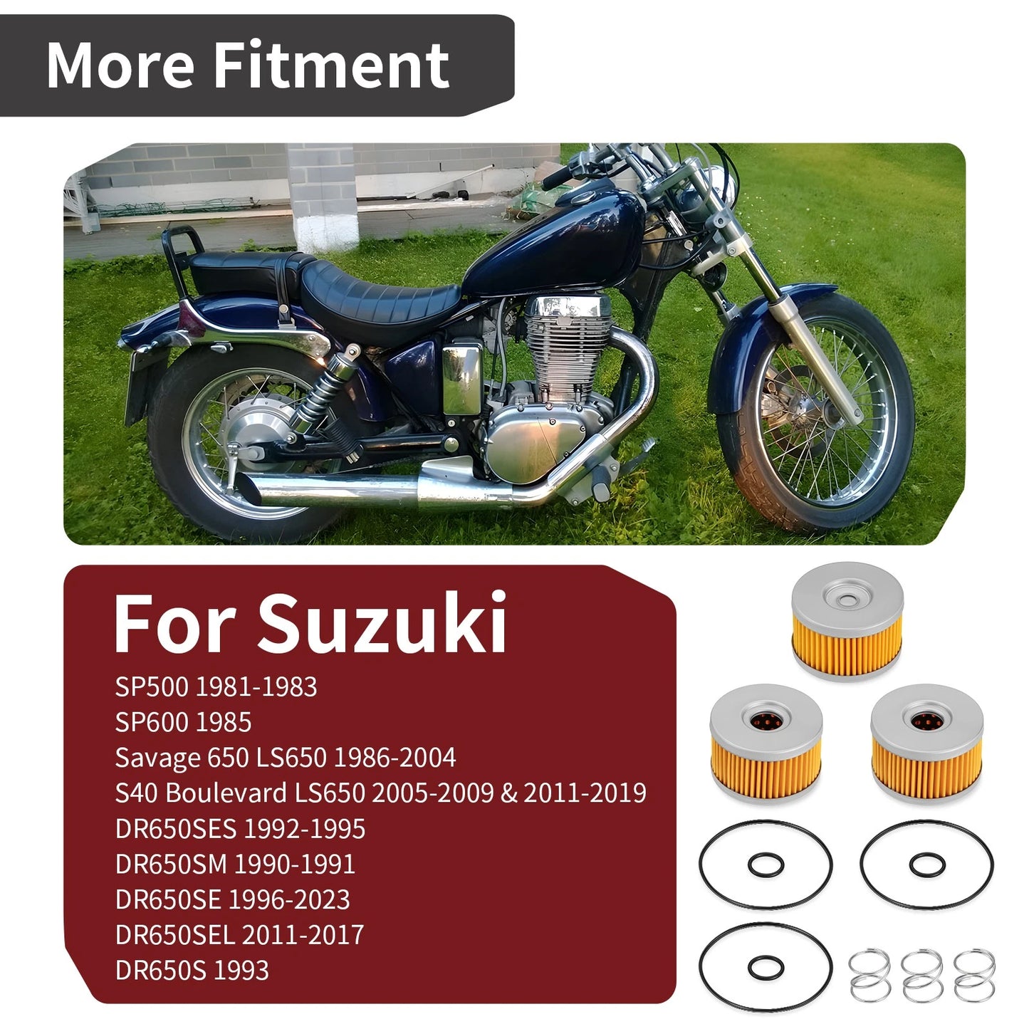 Oil Filters O-Ring Springs for Suzuki LS650 Savage/Boulevard 650