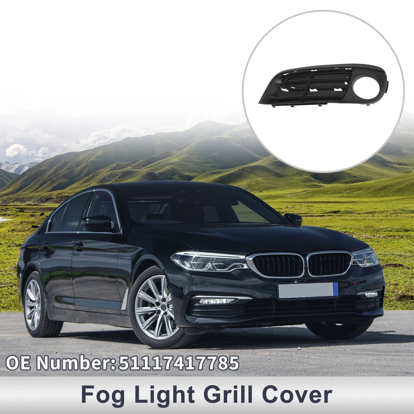 Front Right Fog Light Grill for BMW 5 Series (2014-2017)