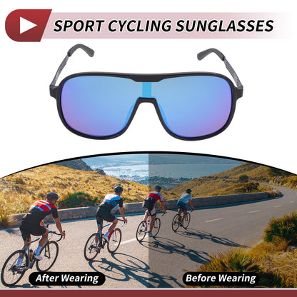 Set Motorcycle Riding Goggles Blue Lens Black Blue Frame for Motorcycle