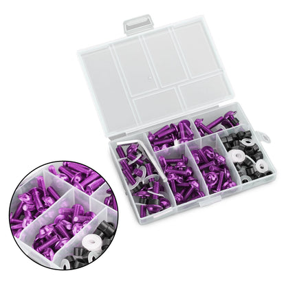 158 Piece Purple Aluminium Fairing Screw Trim Bolt Set