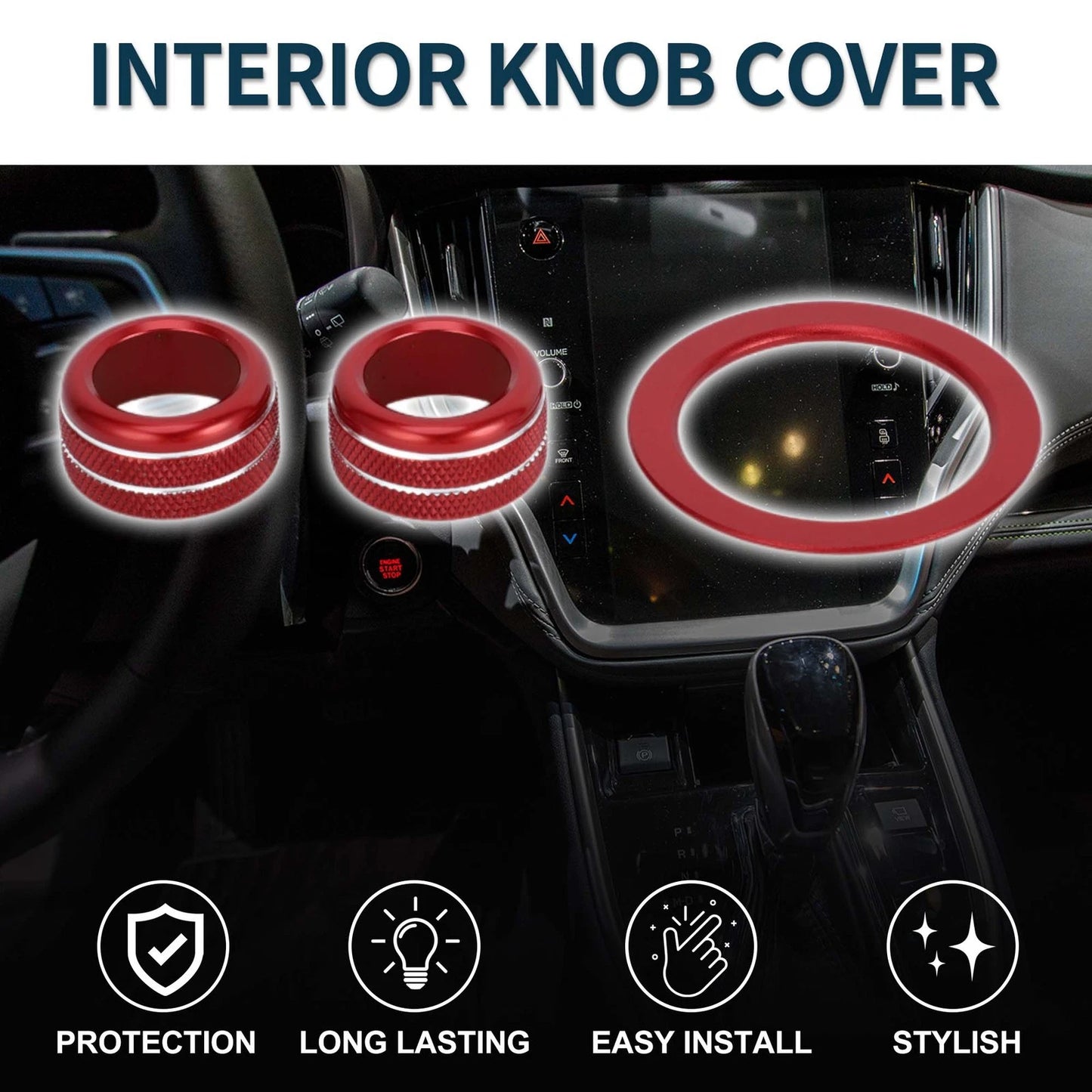 Engine Start Button Knob Cover Ring 3 x Pcs for Subaru WRX (2022-2023)