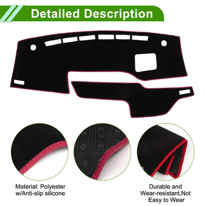 Dashboard Cover Mat for Suzuki Solio (2021-2024) Black Red 1 Set