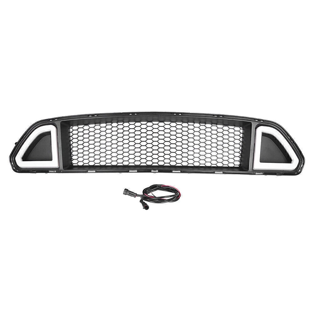 LED DRL Light Front Bumper Mesh Grill for Ford Mustang (2015-2017)