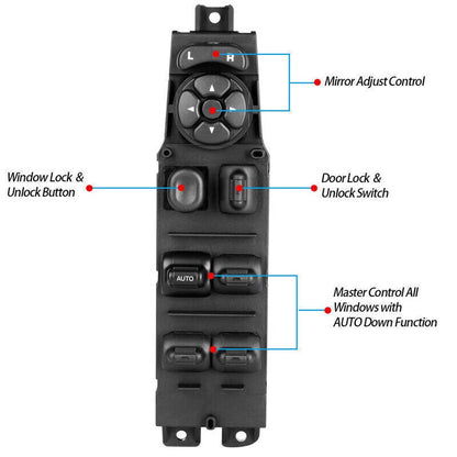 Master Power Window Door Switch Bezel Control for Dodge Ram 1500 (2002-2010)