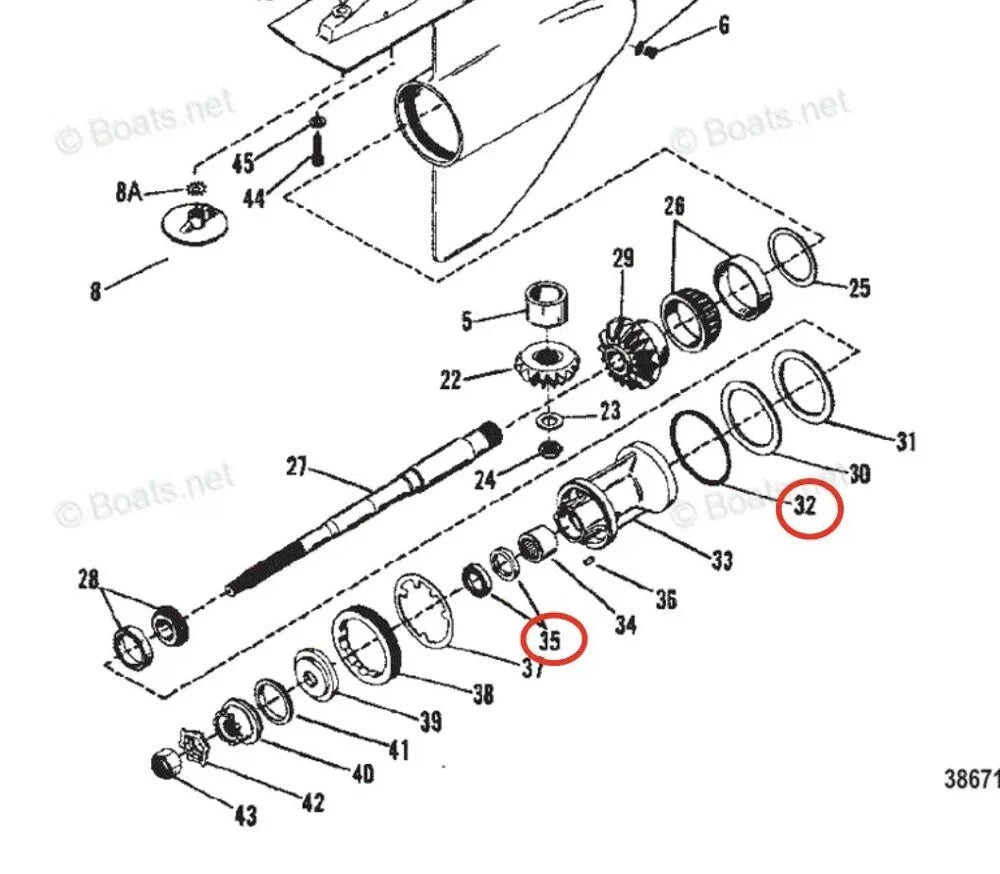 Stern Drive Lower Unit Oil Seal for Mercruiser Bravo II