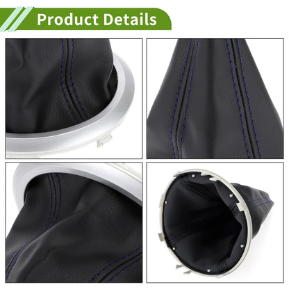 Gear Shift Stick Gaiter for Suzuki Swift (2005-2010) - Matte Silver/Black/Blue