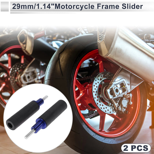 0.67" Aluminum Alloy Plastic Motorcycle Slider Frame 2 x Blue for Motorcycle