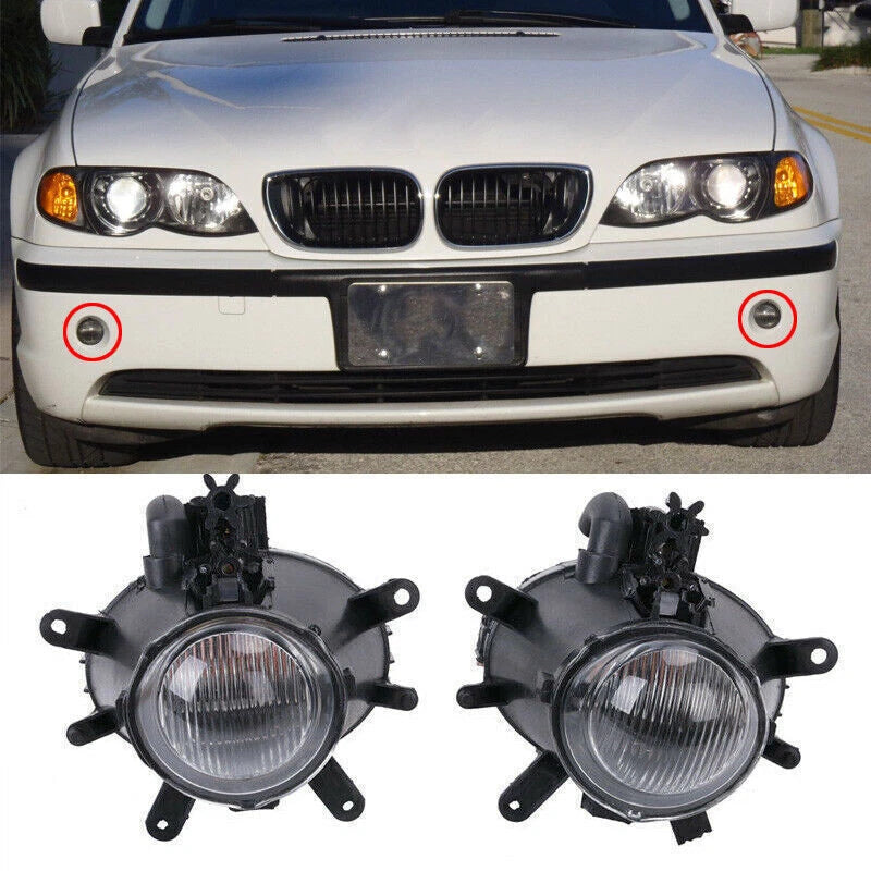 2 x Left+Right Clear Lens Fog Light Driving Lamp for BMW E46 (2002–2005)