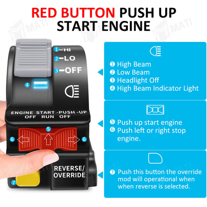 Left Handlebar Start/Stop Switch Headlight for Polaris Scrambler 500(1999–2001)