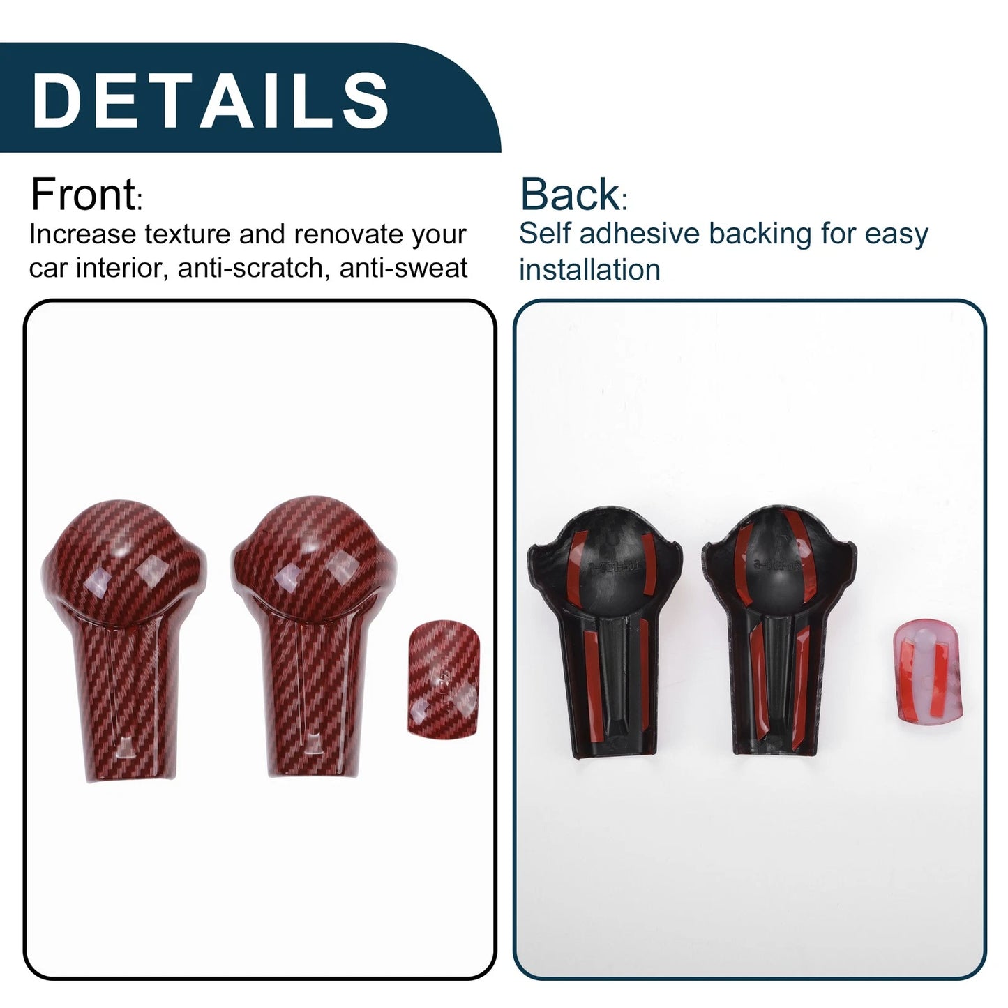 Gear Shift Knob Cover for Ford Mustang 2015-2023 - Red Decorator 1 Set