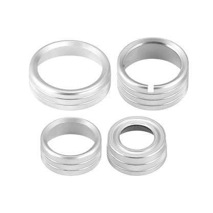 8 x Silver Tone AC Radio Knob Cover for Chevy Silverado / GMC Sierra
