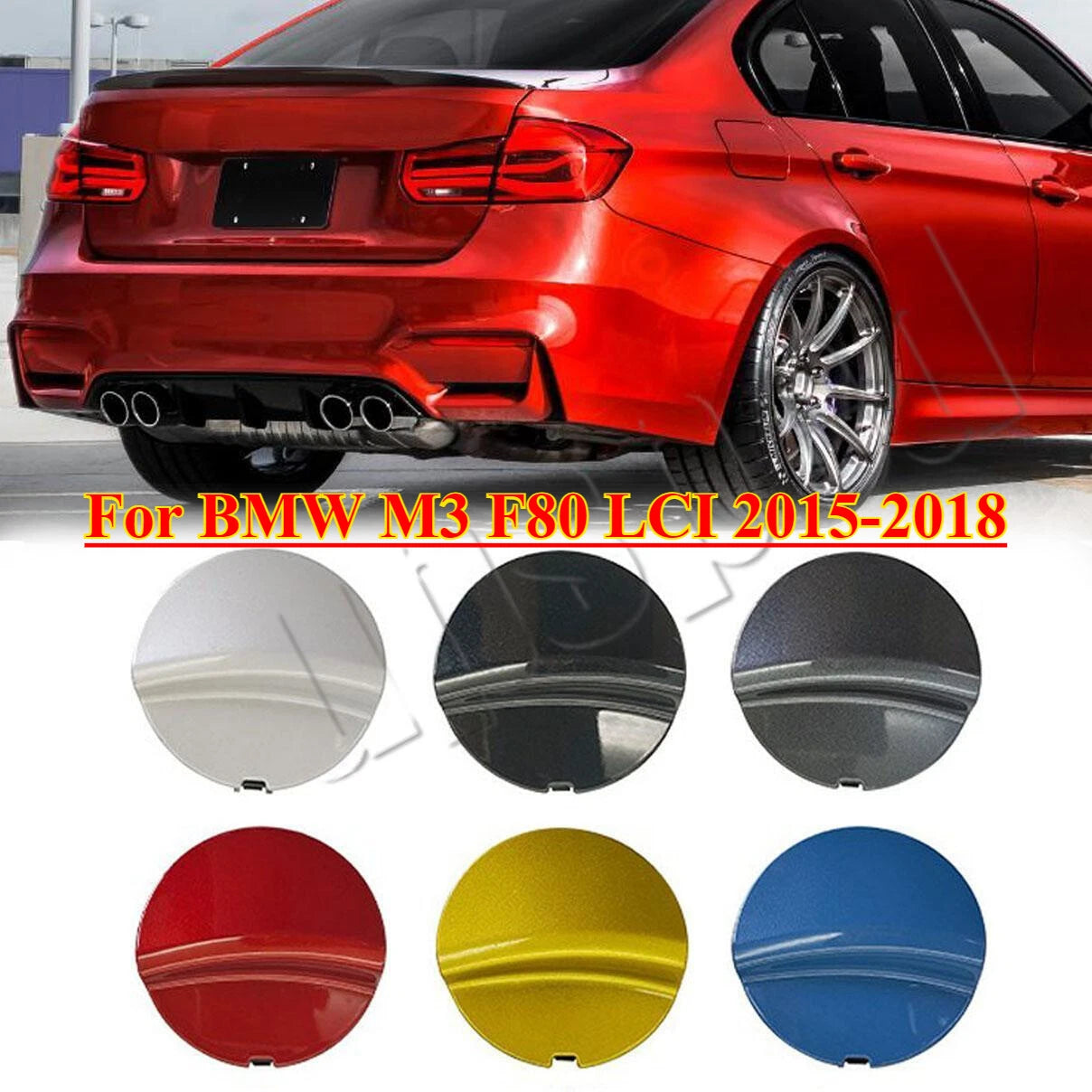 Rear Bumper Tow Hook Hole Eye Cover Cap for BMW M3 F80 LCI (2015–2018)