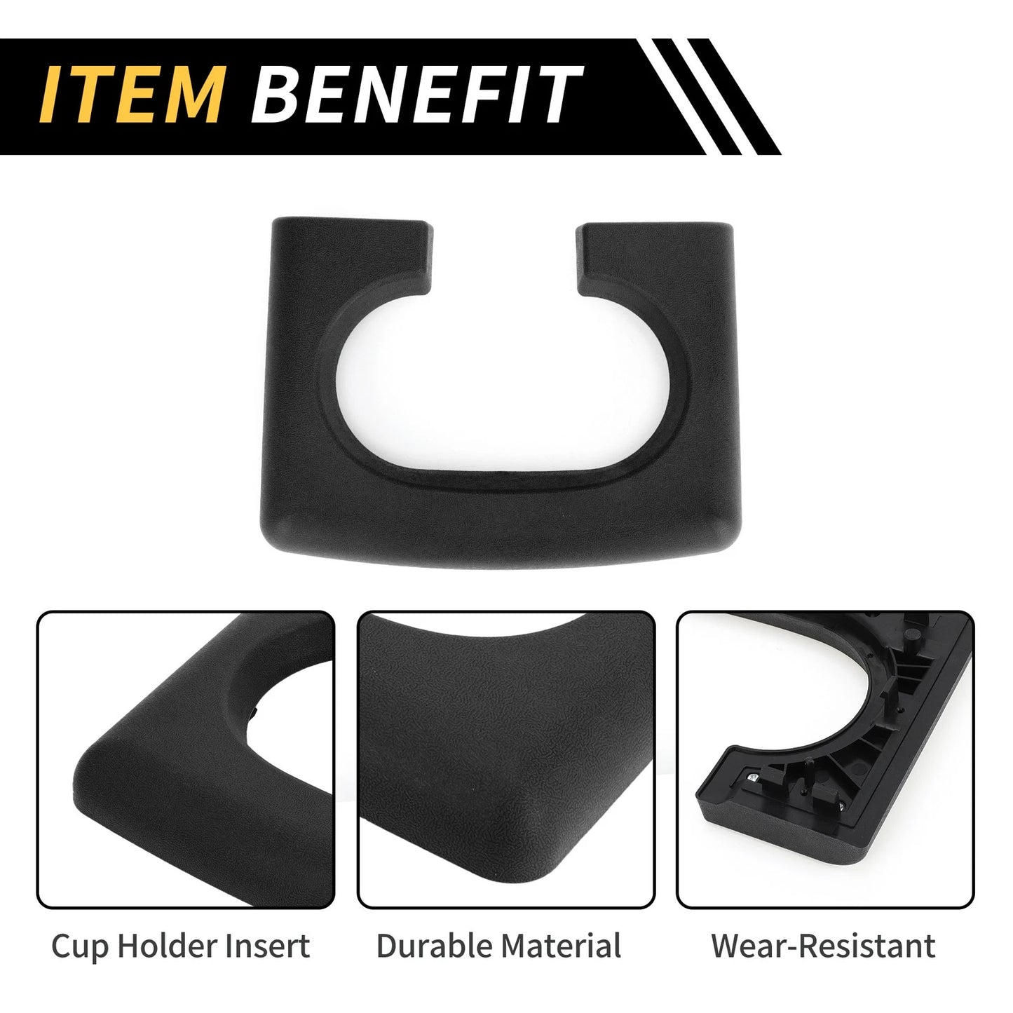 Center Console Cup Holder Pad for Ford F-150 (2004-2014) Black Replacement