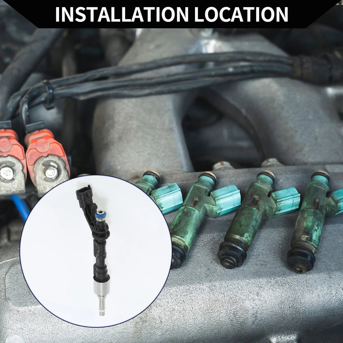 Fuel Injector for Land Rover Range Rover 2010-2013 5.0L Black 1 Pc
