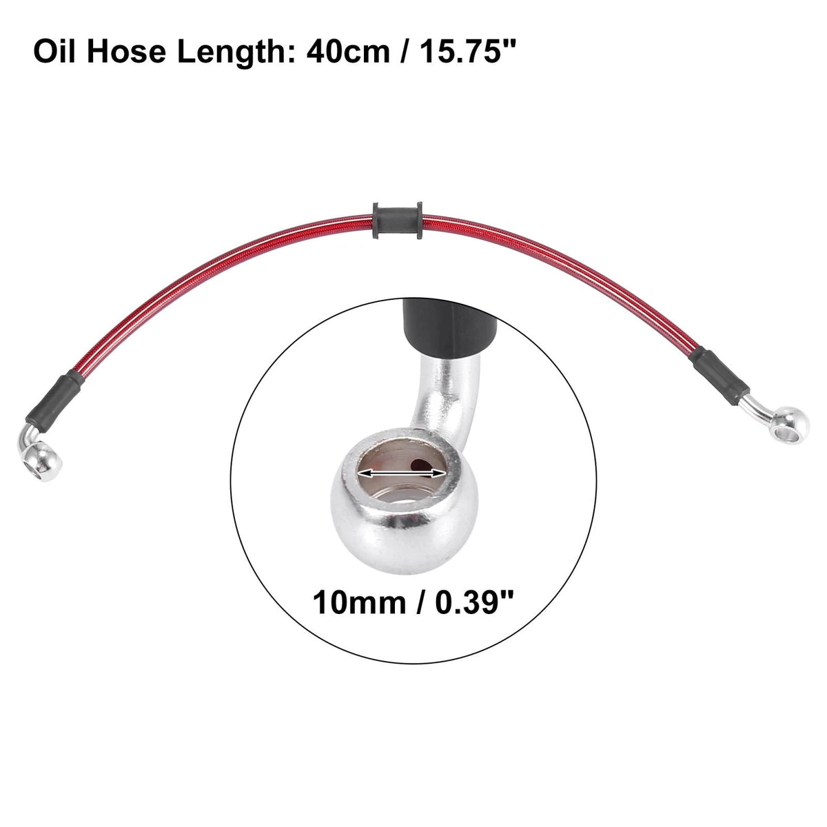 Universal / 40cm / Motorcycle Brake Clutch Oil Hose Line Pipe Hydraulic Red
