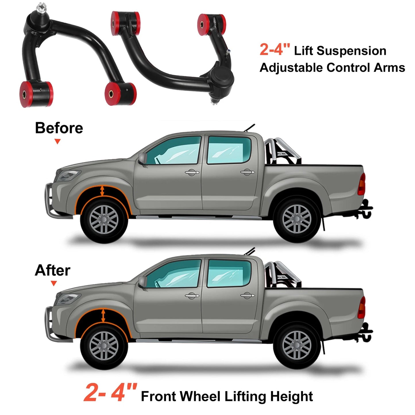 Front Upper Control Arm 2 x for Toyota 4Runner (2003-2022) Ball Joint Lift Kit