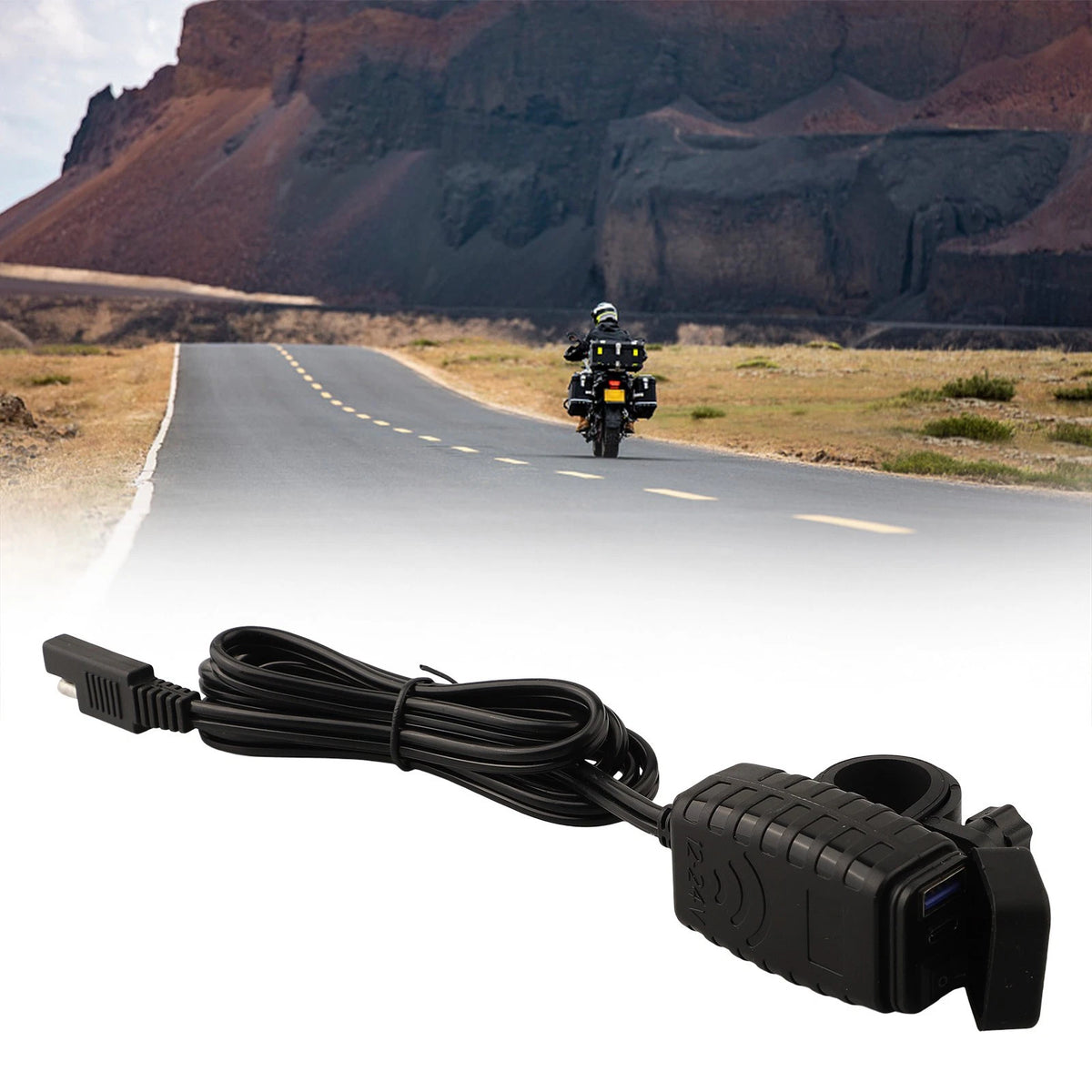Dual USB Car Charger for Motorcycle with QC 3.0 and PD Compatibility