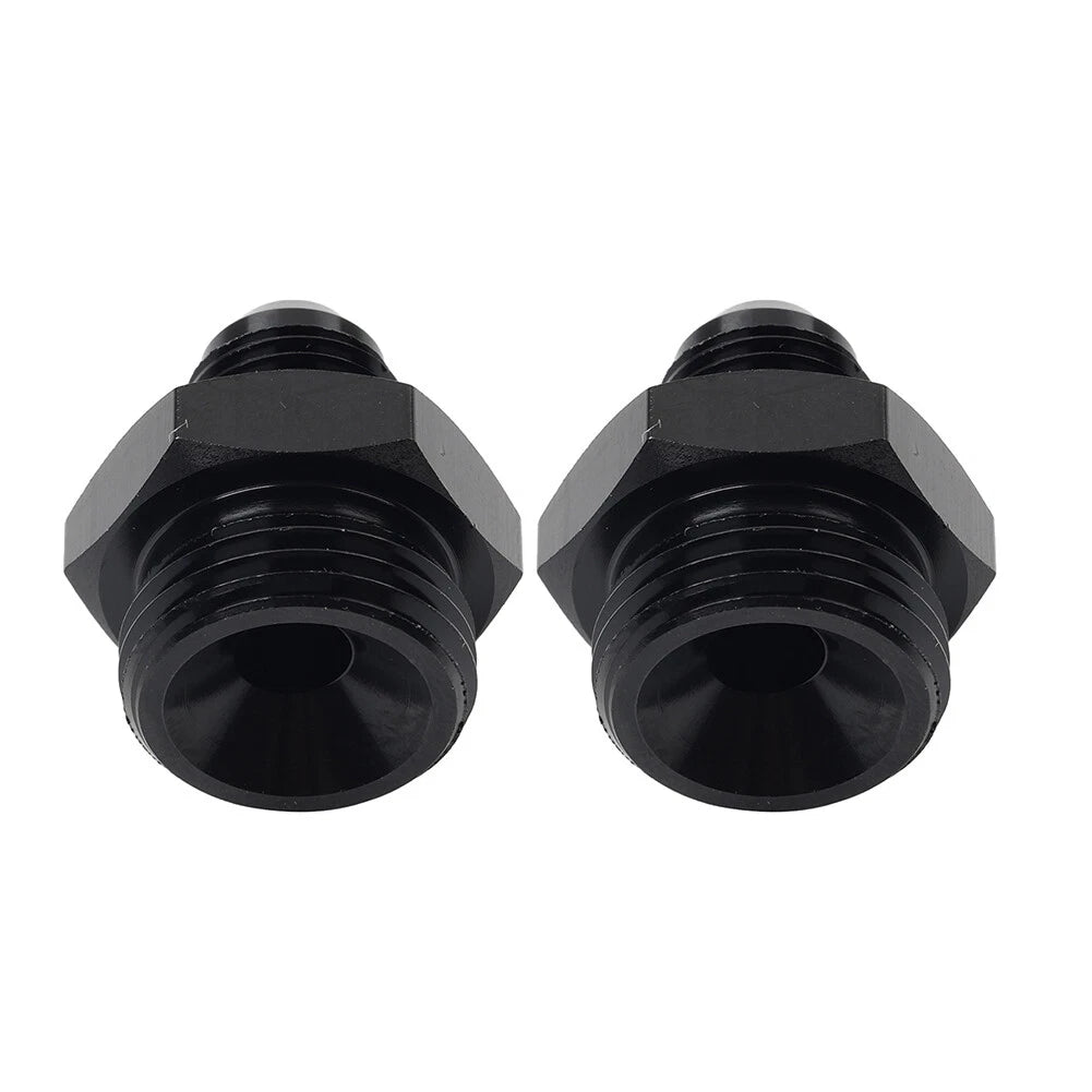 Black Aluminum AN6 Flare to 8AN ORB Male Fitting Adapter w/ O-Rings