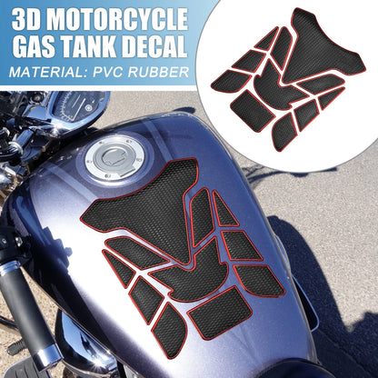 Gas Tank Decal 7.68x5.63 Tank Pad Sticker Black Red for Motorcycle